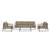 Joss & Main Delaine Metal 5 - Person Seating Group w/ Sunbrella Cushions Metal in Gray/Brown | 27.75 H x 83.25 W x 32 D in | Outdoor Furniture | Wayfair