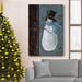 The Holiday Aisle® Snowman Solo Premium Gallery Wrapped Canvas - Ready To Hang Metal in Black/Blue/Green | 48 H x 32 W x 1 D in | Wayfair