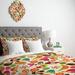 East Urban Home Little Birds Duvet Cover Set Microfiber in Green/Orange/Pink | Twin | Wayfair BNGL4248 29877832