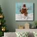 The Holiday Aisle® Snowwoman-Premium Gallery Wrapped Canvas - Ready To Hang Canvas, Solid Wood in Black/Blue/Green | 10 H x 10 W in | Wayfair