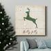 The Holiday Aisle® Holly Jolly Reindeer-Premium Gallery Wrapped Canvas - Ready To Hang Canvas, in Black/Blue/Green | 10 H x 10 W in | Wayfair