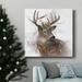 The Holiday Aisle® Winter Wonderland Deer-Premium Gallery Wrapped Canvas - Ready To Hang Canvas, in Black/Blue/Green | 24 H x 24 W x 1 D in | Wayfair