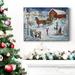 The Holiday Aisle® Sleigh Ride- Premium Gallery Wrapped Canvas - Ready To Hang Canvas, Solid Wood in Black/Blue/Green | 20 H x 16 W x 1 D in | Wayfair
