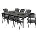 Charlton Home® Lucee Rectangular 8 - Person 84" Long Aluminum Outdoor Dining Set Metal in Black | 30 H x 84 W x 42 D in | Wayfair