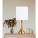Everly Quinn Bedside Table Lamps w/ Gold Metal Base&White Fabric Lamp Shade Modern Simple Nightstand Lamps Set Of 2 For Bedroom Office Metal | Wayfair