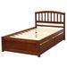 Red Barrel Studio® Twin Platform Storage Bed w/ Two Drawers & Headboard Wood in Brown | 37.4 H x 41.8 W x 79.5 D in | Wayfair