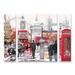 Red Barrel Studio® The Macneil Studio 'London Collage' Multi Panel Art Set 3 Piece Metal in Black/Pink/Red | 24 H x 32 W x 2 D in | Wayfair