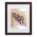 Red Barrel Studio® The Tangled Peacock 'Purple Parrots' Matted Framed Art Canvas in Black/Brown/Gray | 16.75 H x 13.75 W x 0.75 D in | Wayfair