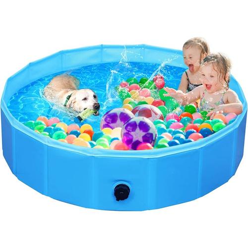 Hundepool, Hundeschwimmbecken f¨¹r Gro?e & Kleine Hunde, Faltbare Swimming Pool Hunde, PVC 100%