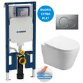 Geberit - Pack wc Bati-support extra-plat + Cuvette sat Infinitio sans bride fixations invisibles +