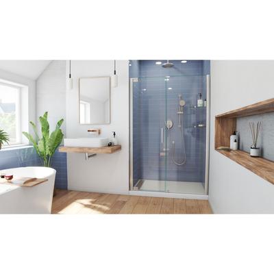 Dreamline DreamLine Elegance 49 1/4 - 51 1/4 inch W x 72 inch H Frameless Pivot Shower Door in Brushed Nickel SHDR-4149720-04