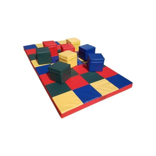 Weichbodenmatte 200 x 100 x 8 cm MIT 8 bunten Würfeln