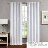 Creative Home Ideas Tobie Blackout Window Curtain, Room Darkening, Thermal Insulated, Back Tab. Set of 2 Panels with 2 Tiebacks