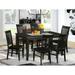 East West Furniture 7 Piece Kitchen Table & Chairs Set- a Rectangle Dining Room Table and 6 Solid Wood Seat Chairs, Black