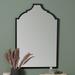 Geneva Matte Black 24" x 36" Arched Square Wall Mirror