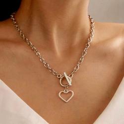 Free People Jewelry | Last! Chunky Silver Chunky Chain Lock Choker Necklace Coin Pendant | Color: Gold/Silver | Size: Os