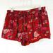 American Eagle Outfitters Shorts | American Eagle Outfitters Women's Xl Elastic Tie Waist Red Floral Shorts. | Color: Pink/Red | Size: Xl