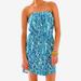 Lilly Pulitzer Dresses | Lilly Pulitzer New Windsor Sea Blue Printed Strapless Pull-On Dress Nwot Sz Xs | Color: Blue | Size: Xs