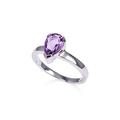 namana 925 Sterling Silver Amethyst Ring For Women, Sterling Silver Ring with Natural Amethyst, Size K Amethyst Gemstone Ladies Rings, Silver Rings For Women with Pear-Shaped Amethyst Gemstone