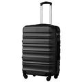 COOLIFE Suitcase Trolley Carry On Hand Cabin Luggage Hard Shell Travel Bag Lightweight with TSA Lock and 2 Year Warranty Durable 4 Spinner Wheels (L(77cm 93L), Black)