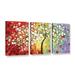 ArtWall Multi Tree - 3 Piece Painting on Canvas Canvas, Faux Fur in White | 18 H x 36 W in | Wayfair 0sha032c1836w