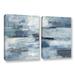 ArtWall Clear Water Indigo & Gray - 2 Piece Painting on Canvas Canvas, Faux Fur in White | 36 H x 24 W x 2 D in | Wayfair 2vas050b2436w