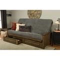 The Twillery Co.® Stratford Queen 89" Wide Loose Back Futon & Mattress w/ Storage Wood/Solid Wood/Polyester in Gray | 44 H x 89 W x 32 D in | Wayfair