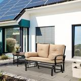 Outsunny 2-Person Outdoor Glider Bench, Patio Double Rocking Swing Loveseat with Steel Frame and Cushions