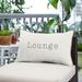 Humble + Haute Indoor/Outdoor Sunbrella Lumbar "Lounge" Embroidered Pillow