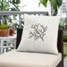 Humble + Haute Indoor/Outdoor Sunbrella Natural Coral Embroidered Pillow - 18 x 18 x 6 in