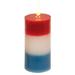 Americana LED Votive 2x4 - Red-Blue-White - 4" high by 2" wide.