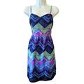 American Eagle Outfitters Dresses | American Eagle Outfitters Women’s Chevron Blue Purple Dress W Sexy Back Cutouts | Color: Blue/Purple | Size: 6