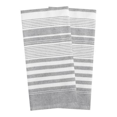 Skipping Stripe Dual Kitchen Towels, Set Of 2 by T-fal in Graphite