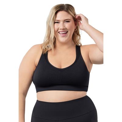 Plus Size Women's The Lea Cooling Low-Impact Racerback Sports Bra by Leading Lady in Black (Size L)