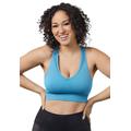 Plus Size Women's The Lea Cooling Low-Impact Racerback Sports Bra by Leading Lady in Blue (Size XL)