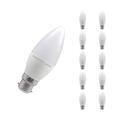Crompton Lamps LED Candle 5W BC-B22d Dimmable (10 Pack) (40W Equivalent) 2700K Warm White Opal 470lm BC Bayonet B22 Frosted Multipack Light Bulbs