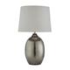 LITECRAFT Clint Table Lamp Hammered Metallic E14 Base with Tapered Shade - Silver