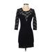 Foreign Exchange Casual Dress - Bodycon: Black Print Dresses - Women's Size Small