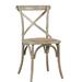 Ophelia & Co. Zampa Wooven Fiber Upholstered Metal Cross Back Side Chair Wood in Gray | 38.25 H x 20.25 W x 25.5 D in | Wayfair