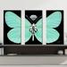 Rosdorf Park "Tiffany Butterfly" By Jodi 3 Piece Graphic Art Print Set On Canvas in Blue/Green | 20 H x 30 W x 1 D in | Wayfair