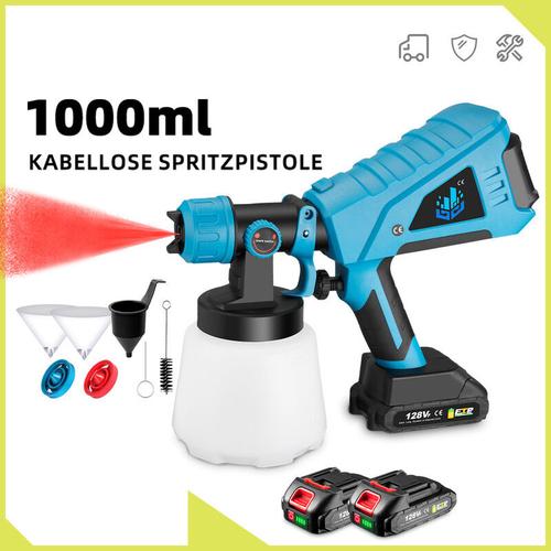 Elektrisches Farbspritzgerät 800w 1000ml – Spritzwerkzeug für makita 18v Onevan Blau mit 1Akku 128vf