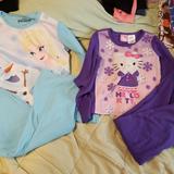 Disney Matching Sets | 2 Sets Of Pajamas Girl 7/8 | Color: Blue/Purple | Size: 7g