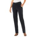 Plus Size Women's Corduroy Straight Leg Stretch Pant by Woman Within in Black (Size 12 WP)