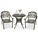 Canora Grey Dime Round 2 - Person 31" Long Bistro Set Metal in Brown | 31 W x 31 D in | Outdoor Furniture | Wayfair