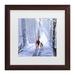 The Holiday Aisle® The Macneil Studio 'Christmas Magic' Matted Framed Art Canvas in Blue/Gray/Green | 13.75 H x 13.75 W x 0.75 D in | Wayfair