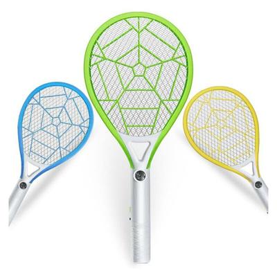 Electric Mosquito Fly Swatter Insect Zapper Battery Operated Bat Racket with LED Light Double Layer