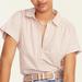 J. Crew Tops | J.Crew Relaxed Cotton Poplin Striped Short Sleeve Top, Nwot | Color: Cream/White | Size: Xxs