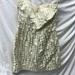 American Eagle Outfitters Dresses | American Eagle Outfitters Strapless Lined Gold Mini Dress 2 | Color: Cream/Gold | Size: 2