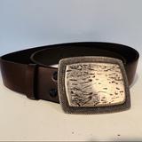 Levi's Accessories | Levi’s Men’s Leather Belt. Sz M 34-36 Brown. Silver Colored Buckle | Color: Brown/Silver | Size: M. 34-36”