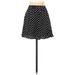 Dee Elly Casual A-Line Skirt Mini: Black Polka Dots Bottoms - Women's Size X-Small